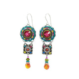 Experience the vibrant charm of La Dolce Vita 3 Tier Multi-Color Earrings by Firefly. Handmade in Guatemala, these earrings feature a large pink stone set in fair-trade jewelry. Multicolored details cascade into orange and yellow teardrop beads for an exquisite finish.