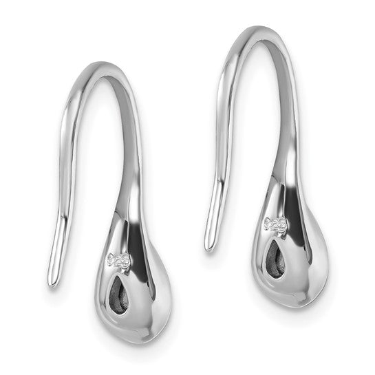 Crystal Wire W/ Blue Stone Earrings by Presco/Quality Gold feature a sleek drop design with blue stones and wire accents, finished with simple hooks for pierced ears.