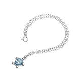 Shanore presents the Swarovski Crystals Turtle Aqua Anklet, an oceanic jewelry piece featuring a sterling silver chain with a small turtle pendant adorned with shimmering crystals for added charm.