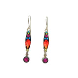 Explore Firefly Jewelrys Linear Two Tier Multi-Color Earrings. Fair-trade and handmade in Guatemala, these silver-toned accents feature red, pink, green, and blue stones. Each piece includes a hook for easy wear.