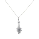 The Beach Glass Drop Soft Necklace by Firefly features a delicate chain and a geometric, vintage-inspired pendant, handmade in Guatemala.