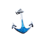 The Jewelry Network Caribbean Opal Anchor-Pendant ONLY features a sterling silver anchor design with blue synthetic opal inlay, shown against a white background.