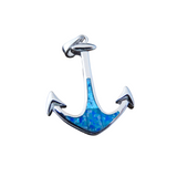 The Jewelry Network Caribbean Opal Anchor-Pendant ONLY features a sterling silver anchor design with blue synthetic opal inlay, shown against a white background.