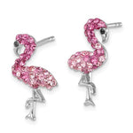 Presco/Quality Gold’s Crystal Flamingo Pink Post Earrings feature playful flamingo shapes with pink rhinestones and silver-toned details—perfect for adding a touch of sparkling elegance to any outfit.