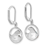 The Crystal Wave Whitecap Earrings by Presco/Quality Gold are sterling silver, round with a wave pattern and textured dots, each stamped 925 for quality.