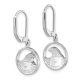 The Crystal Wave Whitecap Earrings by Presco/Quality Gold are sterling silver, round with a wave pattern and textured dots, each stamped 925 for quality.