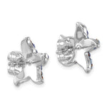 The image shows the backs of Presco/Quality Gold Crystal Blue & Clear Starfish Post Earrings, highlighting their shiny finish, earring posts, and butterfly clasps.