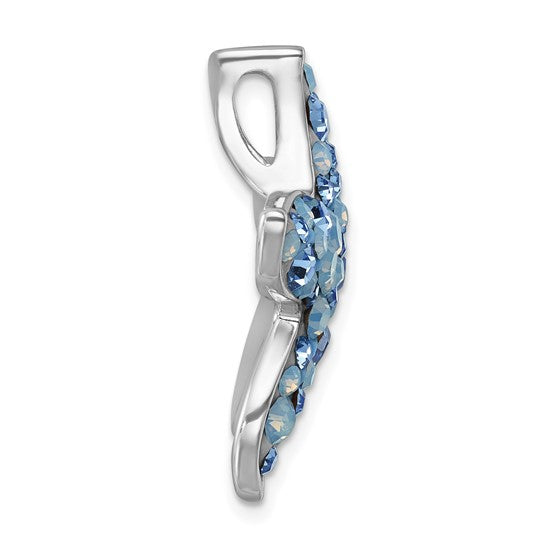 The Crystal Blue & Clear Starfish Pendant by Presco/Quality Gold features a sterling silver starfish design with faceted blue crystals, polished finish, and an elongated bail for easy attachment to your favorite chain.