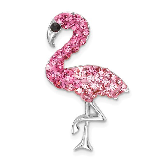 Add a touch of sparkle with the Presco/Quality Gold Crystal Small Pink Flamingo Pendant, featuring pink crystals and a black stone eye—ideal for pairing with flamingo brooches or Swarovski crystal accessories.