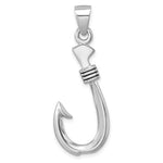The Presco/Quality Gold Sterling Silver Fish Hook Pendant features a smooth, polished finish and a top loop for easy chain attachment—ideal for those who love minimalist jewelry.