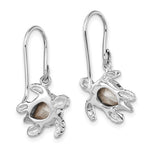 The Presco/Quality Gold Crystal Medium Blue Turtle Earrings feature sea turtle shapes with raised, textured shells and detailed flippers for a touch of natural beauty.