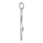 The Presco/Quality Gold Swarovski Crystals Compass w/ Anchor Pendant is a slim sterling silver piece with a small top loop, featuring a round Swarovski crystal in profile—a refined jewelry collection addition.