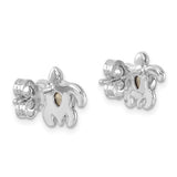 A pair of Presco/Quality Gold Swarovski Crystals Turtle/Aquamarine stud earrings featuring subtle gold-tone centers, displayed against a white background.