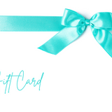 A turquoise ribbon with a bow accents the top right of a white background. “JR Benet Gift Card” appears in matching script at the lower left, making this Benet Store, Inc. gift card a perfect choice for any occasion.