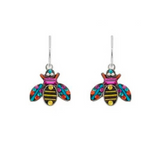 Add a charming touch to any outfit with the Queen Bee Multi-Color Earrings from Firefly. These handmade earrings feature silver hooks and playful bee designs with vibrant blue and red wings, yellow and black striped bodies, and decorative gems adorning their wings and heads. Each pair is a showcase of fair-trade craftsmanship from Firefly—a delightful statement piece for lovers of unique jewelry.
