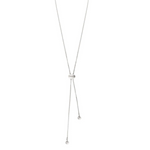 The A-Train Silver Bean Chain Slide Bolo Necklace Set features a sliding bead and two slim, dangling chains with round charms—stylish and perfect for everyday wear.