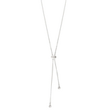 The A-Train Silver Bean Chain Slide Bolo Necklace Set features a sliding bead and two slim, dangling chains with round charms—stylish and perfect for everyday wear.