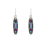 Discover the Sparkle Long Oval Earrings Light Blue by Firefly, featuring an elegant oval-shaped dangling design adorned with blue, purple, and turquoise gemstones set in silver-toned metal. Inspired by the artistry of handmade Guatemala earrings, these Firefly earrings offer comfortable wear with convenient hook-style clasps.