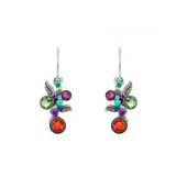 Pair of multi-color earrings on a white background