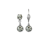The Simple Drop Clear Crystal Earrings by Anne Koplik Designs, Inc. feature a silver-tone finish with clear round gemstones and a hook back—an elegant, timeless accessory for any occasion.